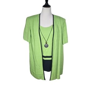 R&M Richards by Karen Kwong Vintage Mock T short sleeve jacket plus size 16W